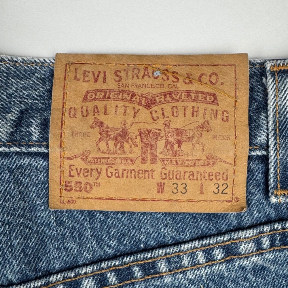 Vintage Levi's 550 Relaxed Fit W33 L32 Cotton Denim 90s Made in USA Blue Jeans - Picture 11 of 12